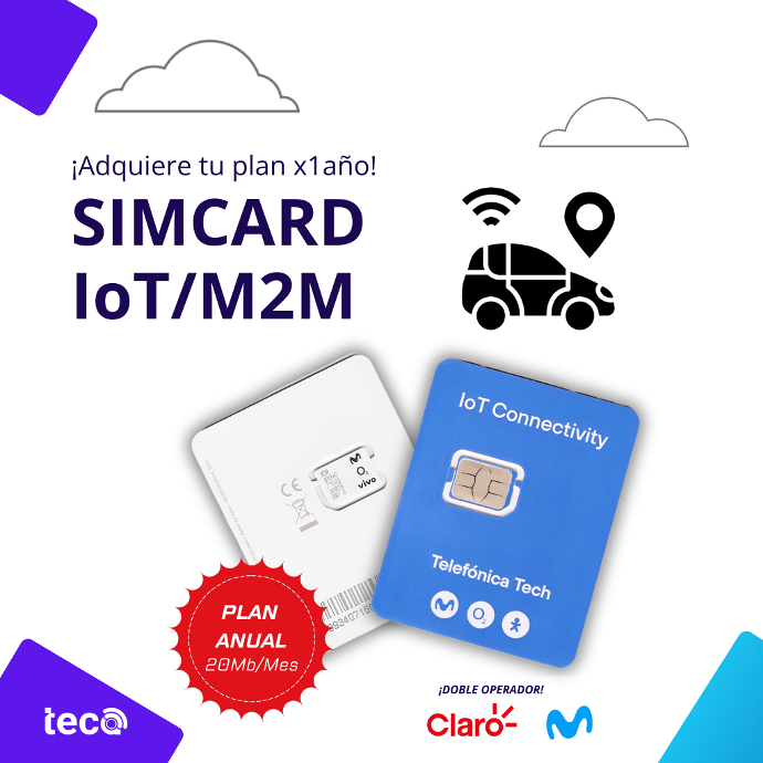 IoT SIMCARD (Plan Anual, 20MB x Mes)