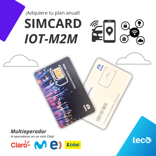 ¡Nuevo! PLAN SIMCARD IoT-M2M (ANUAL) Multioperador Movistar-Claro-Entel-Bitel 10MB/Mes